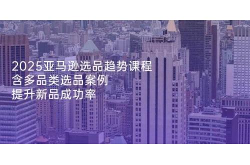 (4.20)2025亚马逊选品趋势课程，含多品类选品案例，提升新品成功率