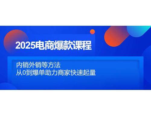 (5.3)2025电商爆款课程，内销外销等方法，从0到爆单助力商家快速起量