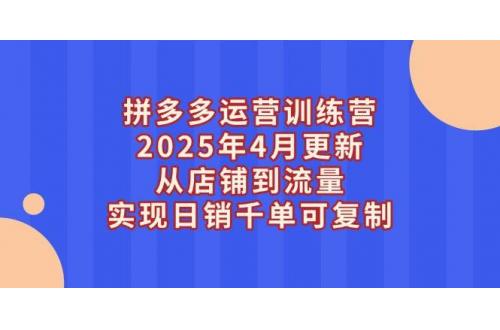 (5.5)拼多多运营训练营2025年4月更新，从店铺到流量，实现日销千单可复制