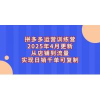 (5.5)拼多多运营训练营2025年4月更新，从店铺到流量，实现日销千单可复制