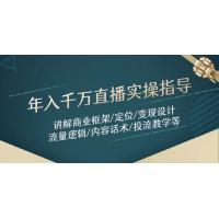 (5.7)年入千万直播实操指导：讲解商业框架/定位/变现设计/流量逻辑/内容话术/等