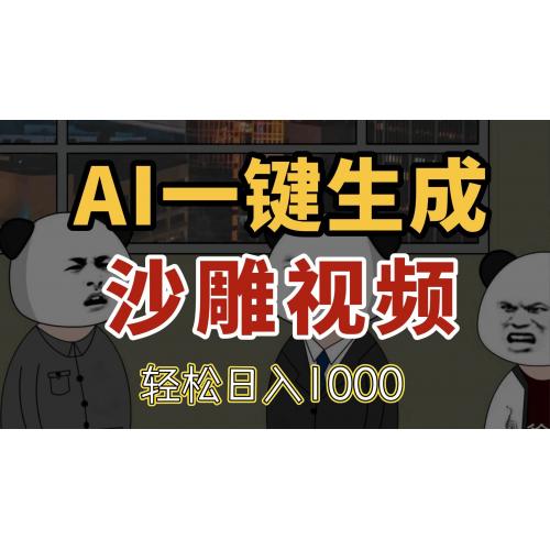 (5.15)AI一键生成沙雕视频，一条视频千万播放，轻松日入1000