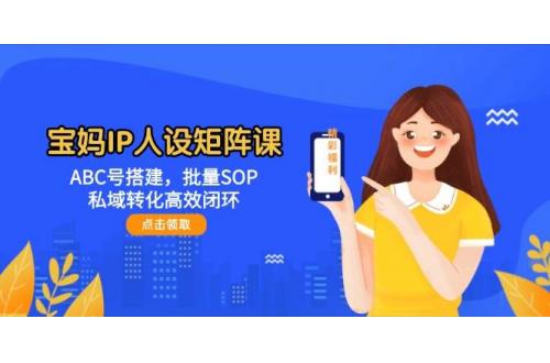 (5.20)宝妈IP人设矩阵课：ABC号搭建，批量SOP，私域转化高效闭环