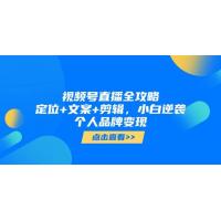 (5.20)视频号直播全攻略，定位+文案+剪辑，小白逆袭个人品牌变现