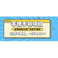 (5.25)2025年最新手机零撸小项目，复制粘贴抖音广告即可赚钱，平台大水，任务