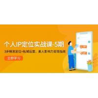 (5.26)个人IP定位实战课-5期，3步精准定位+私域运营，素人影响力变现指南